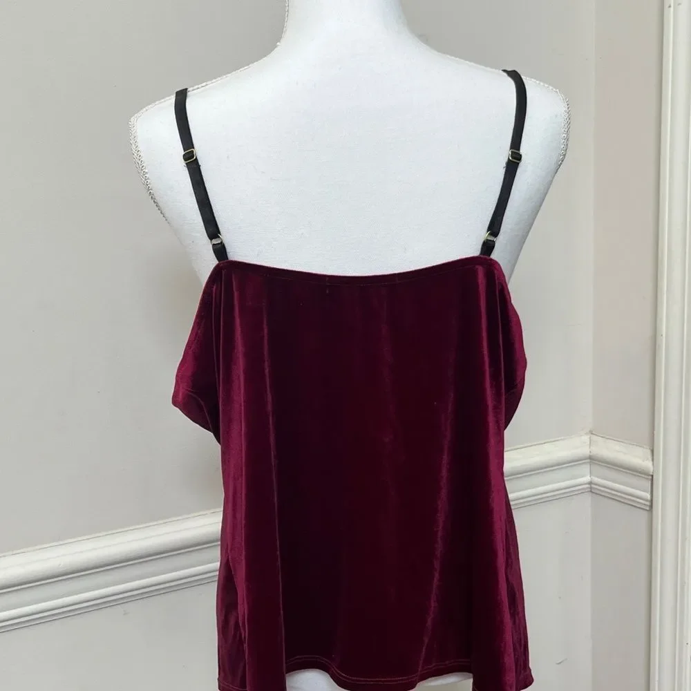 NWOT Boston Proper Burgundy Velvety Sleepwear Set Size XL